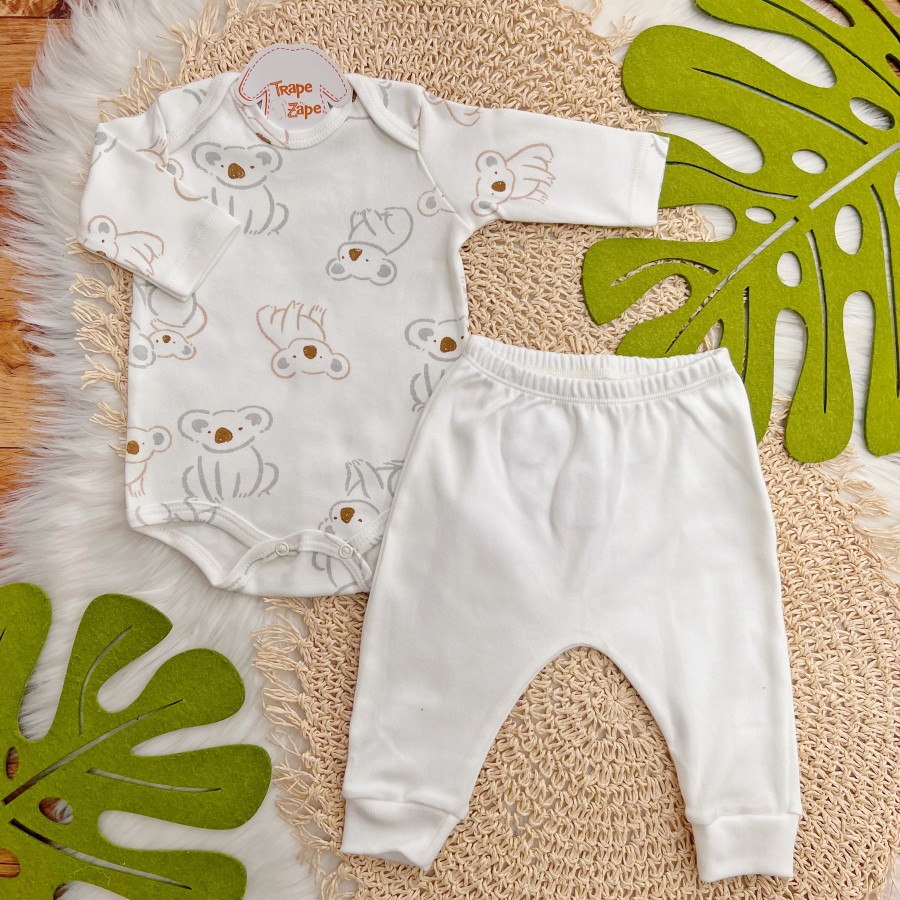 Conj. Body Manga Longa e Calça Coalas - Off White